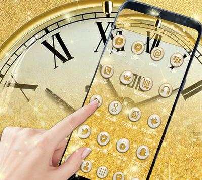 Gold Glitter Wall Clock Theme screenshot 2