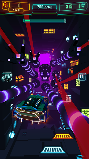 Neon Flytron: Cyberpunk Racer скриншот 3