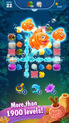 Mermaid-puzzle match-3 tesoros 2 تصوير الشاشة