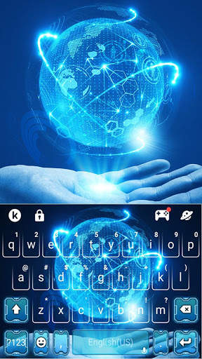 Futuristic Globe Tech Keyboard Theme screenshot 2