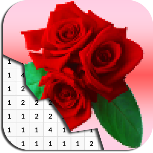Rose Flowers Coloring By Number - Pixel Art icon