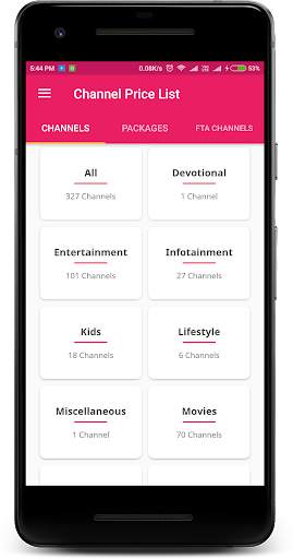 TRAI Channel Price List for DTH and Cable स्क्रीनशॉट 1