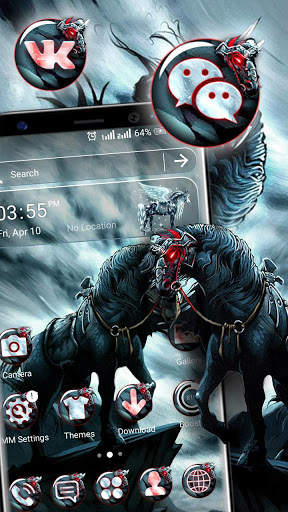 Black Warrior Horse Launcher Theme screenshot 1