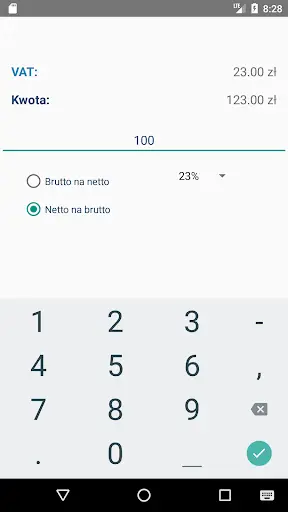 Kalkulator VAT brutto netto screenshot 2