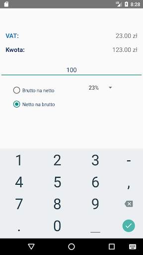 Kalkulator VAT brutto netto screenshot 2