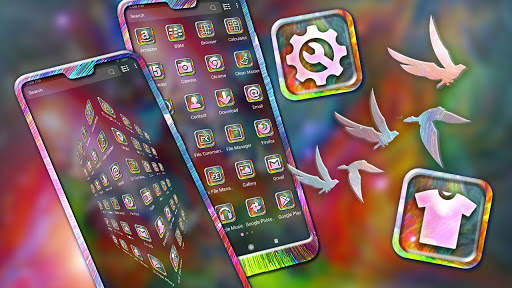 Hippie Galaxy Bird Launcher Theme screenshot 2