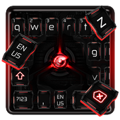 Elegancki czerwony motyw klawiatury icon