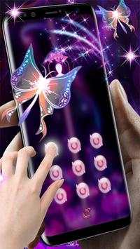Neon Butterfly Zipper Lock Theme screenshot 3