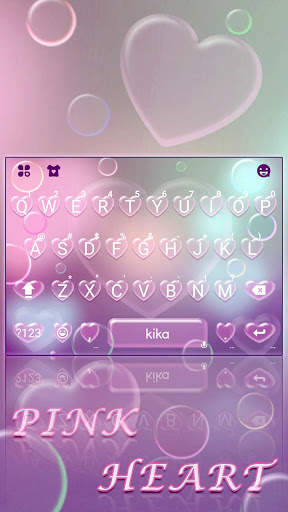 Romantic Bubble Heart Keyboard Theme screenshot 1