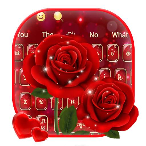 Sparkling Red Rose Keyboard 10001001
