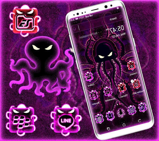 Purple Octopus Launcher Theme screenshot 3