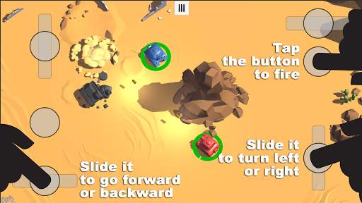 Tanks 3D for 2 players on 1 device - split screen screenshot 2