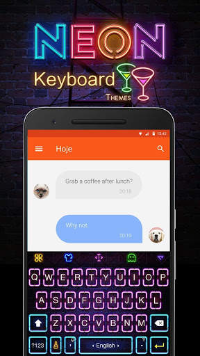 Neon Emoji Keyboard Theme स्क्रीनशॉट 1