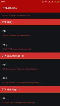 Total Cheats Code For GTA screenshot 2