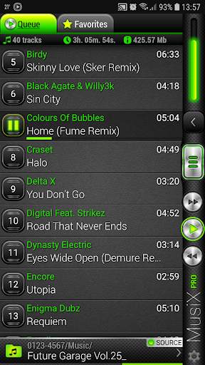 MusiX Hi-Fi Green Skin for music player screenshot 2