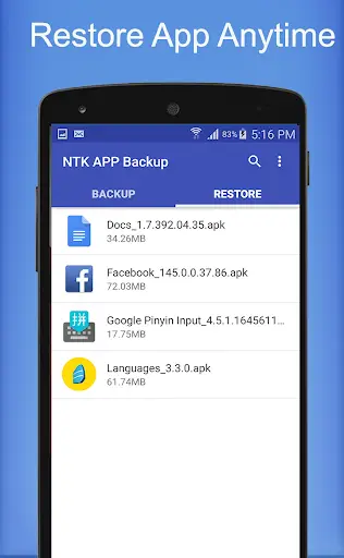 App Apk Backup & Restore - NTK Backup for Android screenshot 5
