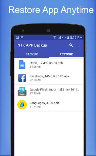 App Apk Backup & Restore - NTK Backup for Android स्क्रीनशॉट 5