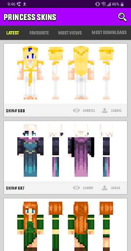 Cute Princess Skins 2 تصوير الشاشة