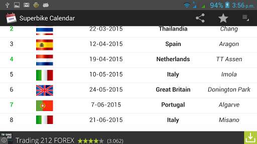 World S bike Calendar screenshot 3