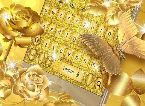 Luxury Golden Butterfly Keyboard Theme screenshot 6