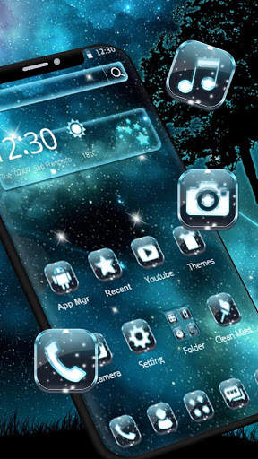 Blue Star Night Theme screenshot 3