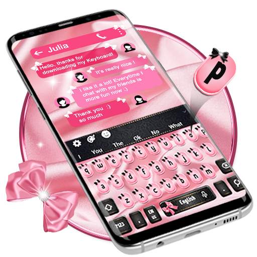 SMS Bowknot Cute Keyboard Theme 10001005
