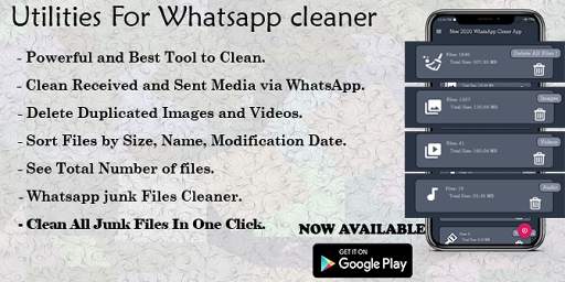 Junk File cleaner :Remove junk Files For Whatsapp screenshot 1