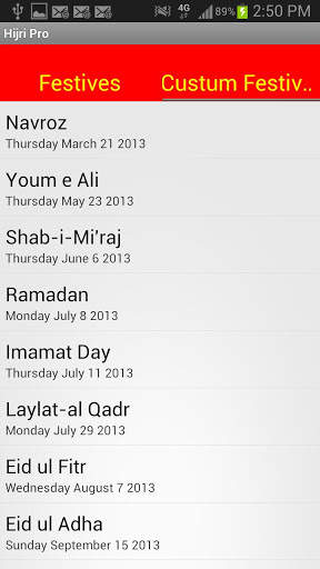 Custom Islamic Calendar screenshot 2