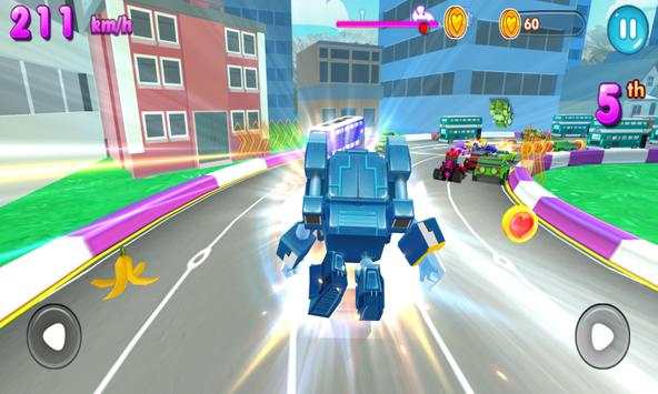 Superhero Car Racing: Toon Robot Car Transform screenshot 1