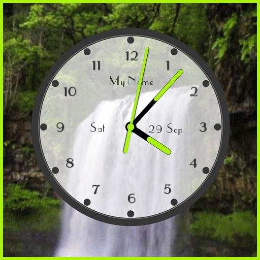 Waterfall live wallpaper with analog clock 1.3