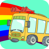 Wheels on the bus and games icon