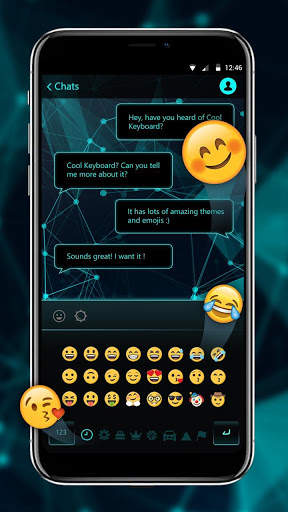 Live Neon Blue Keyboard screenshot 3
