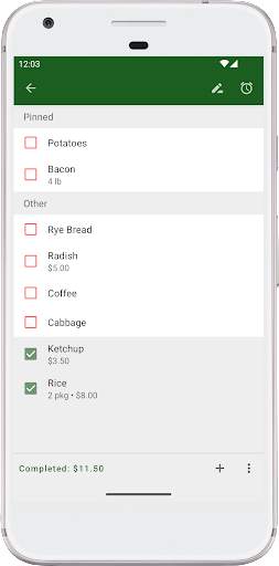 My Shopping List (with widget) screenshot 1