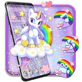 Cartoon Cute Rainbow Unicorn Theme logo