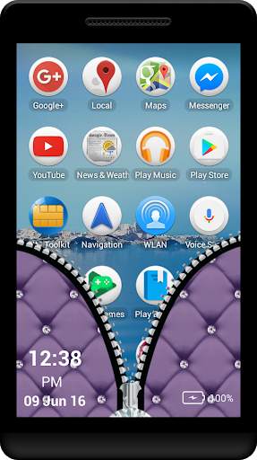 Purple Diamond Zipper Screen screenshot 3