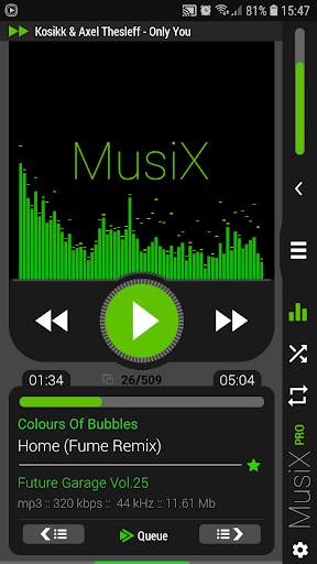 MusiX Material Dark Green Skin for music player screenshot 1