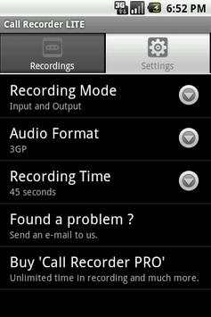 Call Recorder LITE 3 تصوير الشاشة