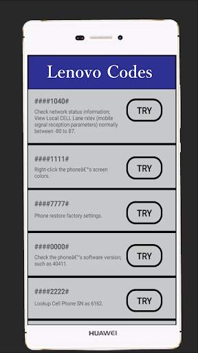 Secret Codes for Lenovo Mobile 2019 screenshot 2