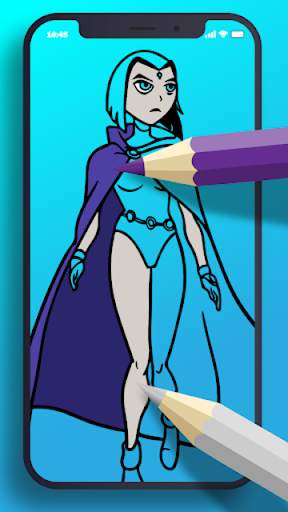 Teen Titans Coloring Go Cartoon game screenshot 4