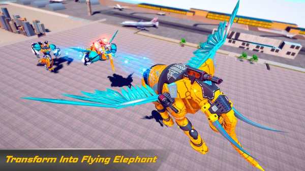 Flying Elephant Robot Car Game - Car Robot War screenshot 9