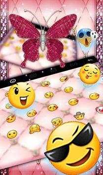 Pink Sparkling Diamond Butterfly Keyboard Theme screenshot 4