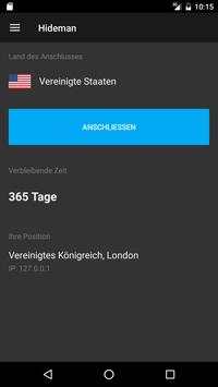 Hideman VPN screenshot 1