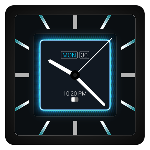 Blue Carbon Analog Watch Face icon
