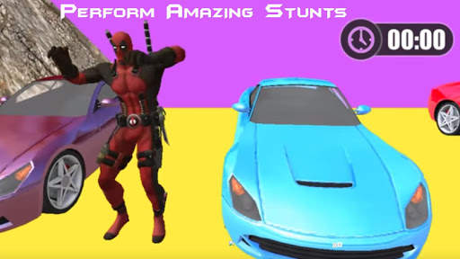 Superheroes Tricky Stunts Car Racing Game screenshot 2