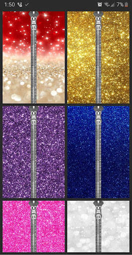 Glitter Zipper Lock Screen screenshot 1