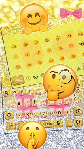 Glitter Pink Bow Keyboard Theme screenshot 3