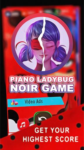 Piano Ladybug Noir Tiles screenshot 1