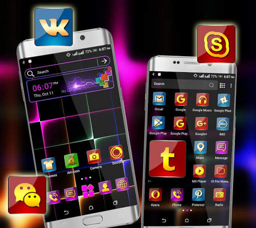 Neon Light Launcher Theme screenshot 2