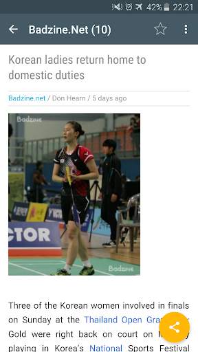 Badminton News 5 تصوير الشاشة