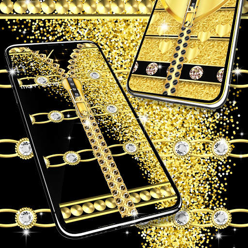 Gold black lock screen screenshot 3